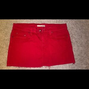 Denim-ish Red mini skirt